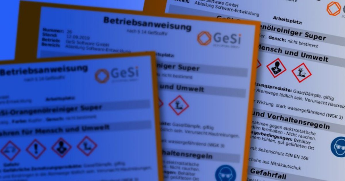 Gefahrstoffe in Gruppen-Betriebsanweisungen zusammenfassen