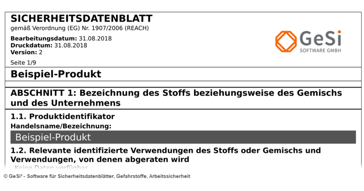 Sicherheitsdatenblatt-Format nutzen ohne Verpflichtung