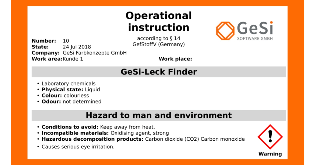 Do operating instructions have to be signed